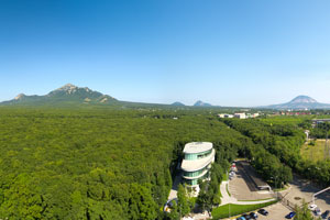 View of the head office and mountain Beshtau from the UDO South office